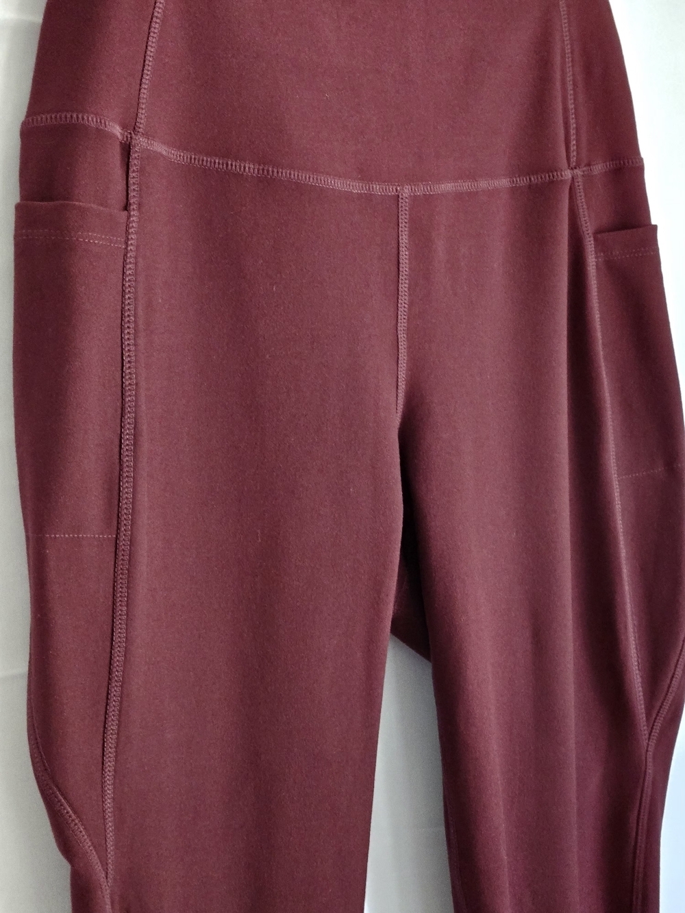 Mondetta Burgundy High Rise Moto Leggings w/ Pockets Size L - Picture 2 of 15